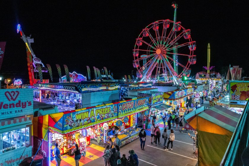 The Royal Canberra Show at night, an event serviced by Wilclean Event Services
