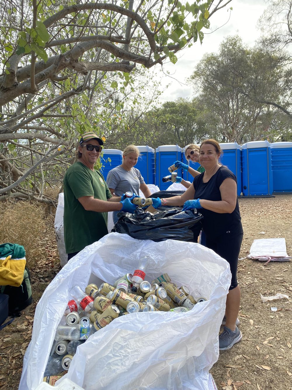 Recyclables collected and bagged by Wilclean at an event